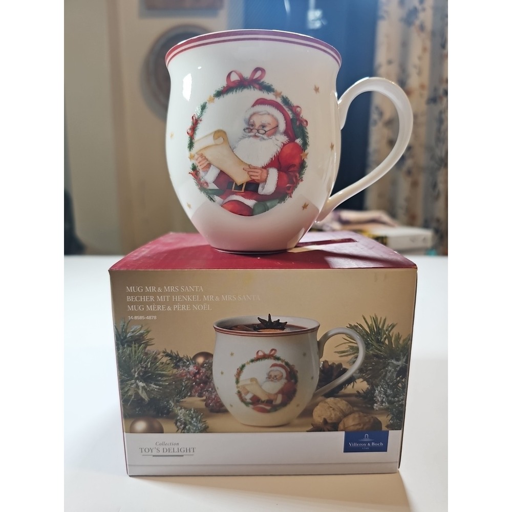 Villeroy & Boch Toy's Delight Mr. & Mrs. Santa Christmas Mug NEW Open Box